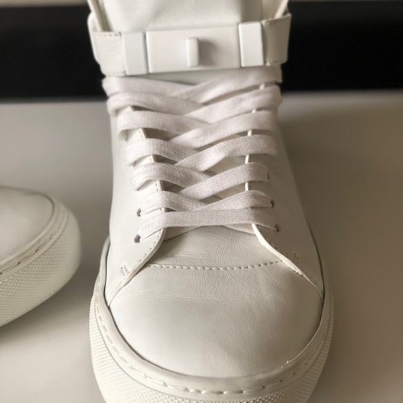 100mm White Buscemi hi tops - Picture 2 of 7